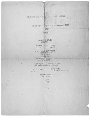 Thanksgiving Dinner Menu, 326th Communication Reconnaissance Company, Korea