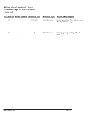 WHSF: Returned, 65-14