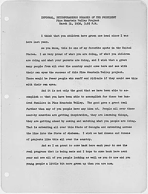 Informal Extemporaneous Remarks of the President at the Pine Mountain Valley project