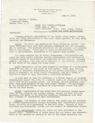Medical Report, June 7, 1932