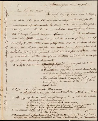 Letter from Amos Augustus Phelps, Farmington [Conn.], to Elizur Wright, March 15. 1836