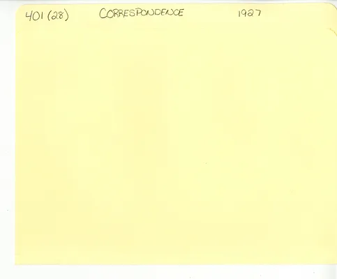 401 (28) Correspondence 1927