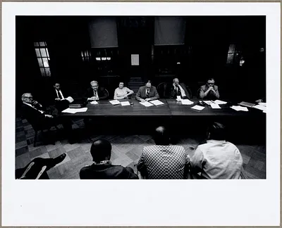 Selectmen in the hearing room of the Robbins Memorial Town Hall