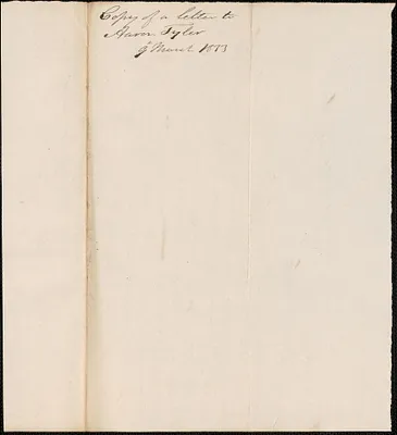 George Coffin to Aaron Tyler, 9 March 1833