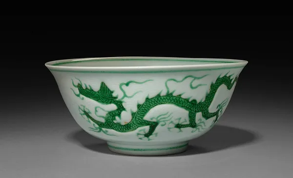 Bowl with Dragons in Waves