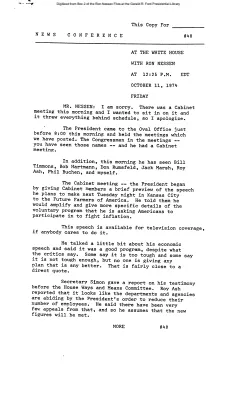 Press Secretary Briefings, 10/11/74
