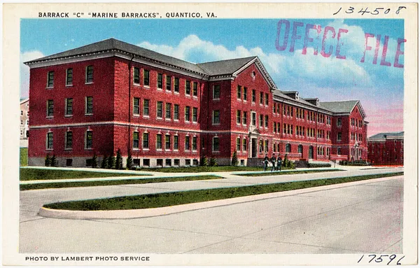 Barrack "C," "Marine Barracks," Quantico, VA.