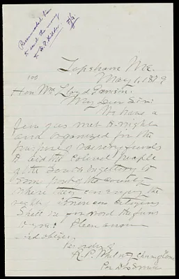 Letter from R. P. Whitney, Topsham, Me, to William Lloyd Garrison, May 1, 1879
