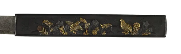 Kozuka with Quail and Autumn Flowers