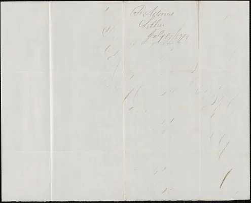Franklin Adams to W. A. Harrington, 17 July 1857