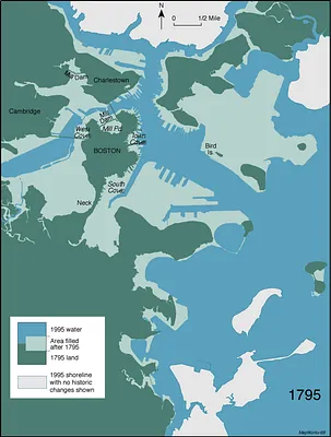 Boston shoreline 1795
