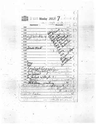 Lyndon Johnson's 1958 Desk Diary, beginning 7/7/1958