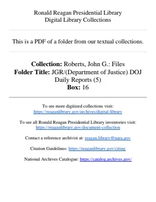 JGR/(Department of Justice) DOJ Daily Reports (5 of 8)