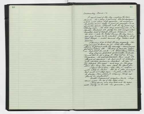 Handwritten journal entry for March 12, 1969