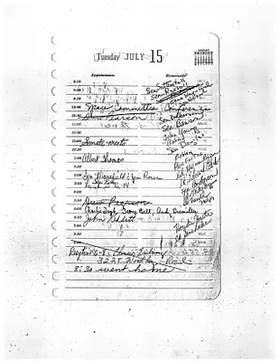 Lyndon Johnson's 1958 Desk Diary, beginning 7/15/1958