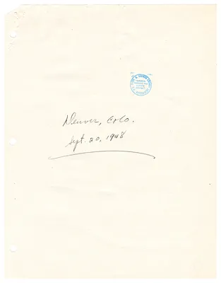 Reading Copy, Speech of President Harry S. Truman, Denver, Colorado