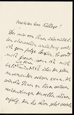 Klugs, Friedrich, 1856-1925 autograph letter signed to Hugo Münsterberg, Freiburg, Ger., 11 July 1903