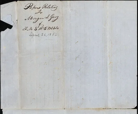 Papers and Petition in Support of Morgan L. Gerry, 26 April 1852