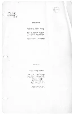 White House Luncheon and Dinner Menu