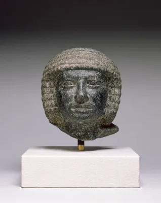 Man's Head with Curled Wig