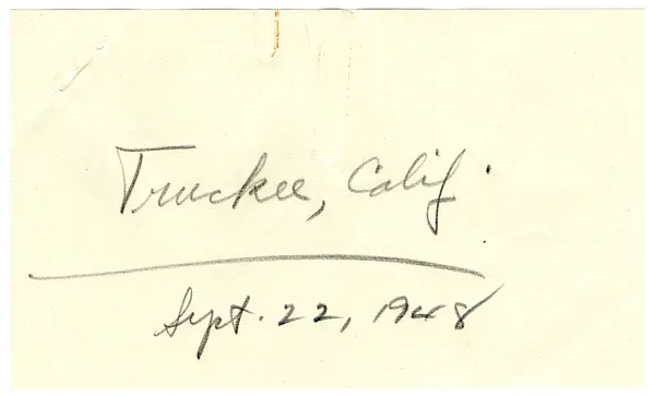 Press Release, Speech of President Harry S. Truman, Truckee, California