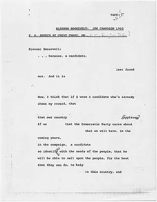 Speech by Eleanor Roosevelt in Chevy Chase, Maryland