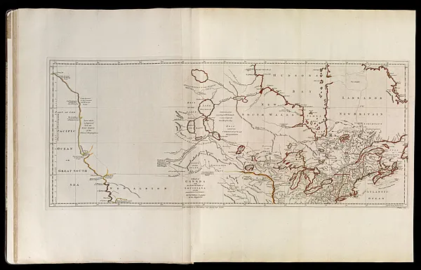 A map of Canada and the north part of Louisiana with the adjacent countrys