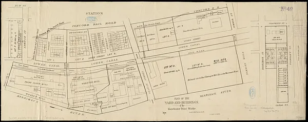 Plan of the yard and buildings of the Manchester Print Works