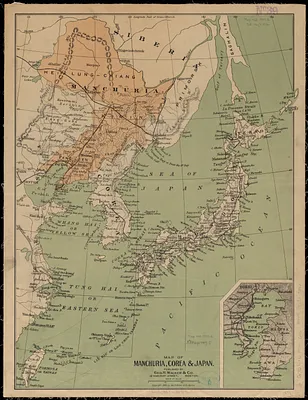 Map of Manchuria, Corea & Japan