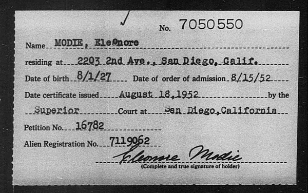 Modie, Eleonore - 1952