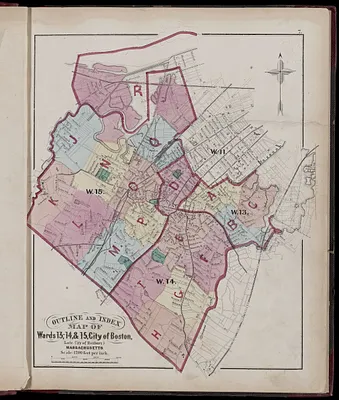 Atlas of the county of Suffolk, Massachusetts : vol. 2nd late city of Roxbury, now wards 13-14 and 15, city of Boston