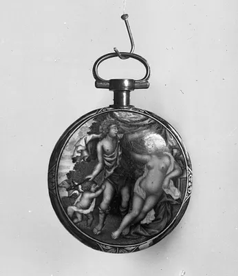 Enameled Watch with Bacchus Finding Ariadne