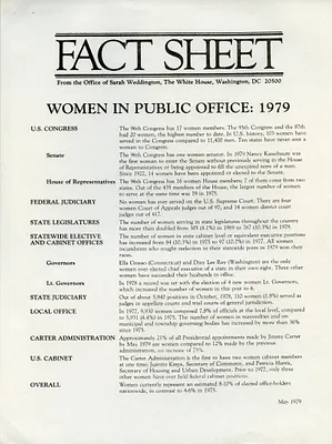 Fact Sheet: Women in Public Office, 1979