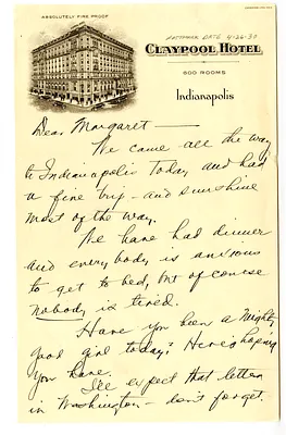 Letter from Bess W. Truman to Margaret Truman