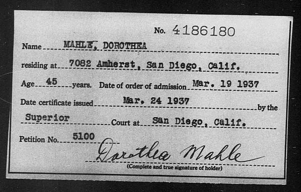 Mahle, Dorothea - 1937