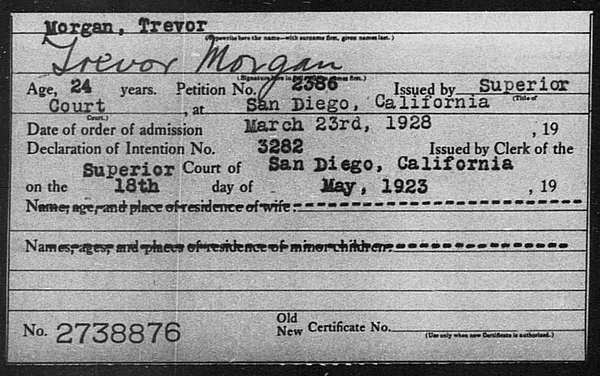 Morgan, Trevor - 1928