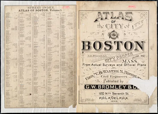Atlas of the city of Boston : city proper, volume one