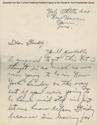 Ford, Gerald R. Letter, 10/01/1935