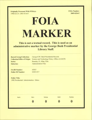 1990 Presidential: Administration - Ethics