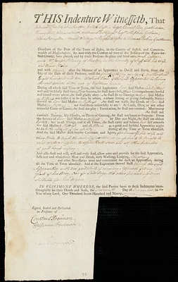 Sarah Gordon indentured to apprentice with Joseph Blaney of Boston, 16 December 1797