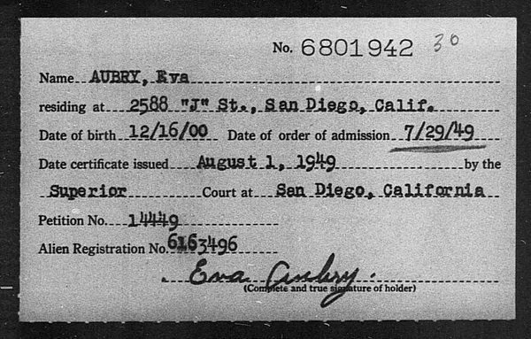 Aubry, Eva - 1949