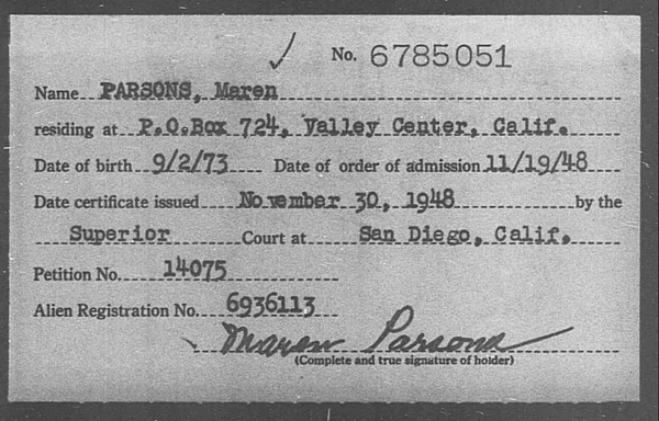 Parsons, Maren - 1948