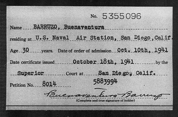 Barruzo, Buenaventura - 1941