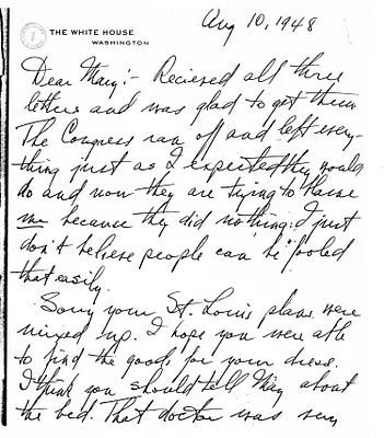 Letter from Harry S. Truman to Mary Jane Truman