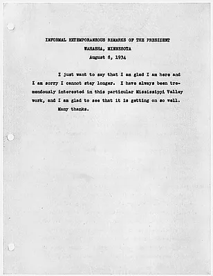 Informal Extemporaneous Remarks of the President in Wahasha, Minnisota