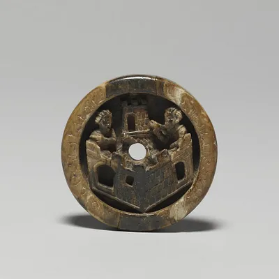 Game Piece with Figures in a Castle
