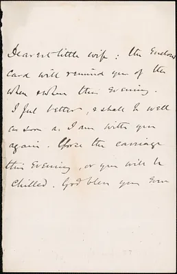 [John Biddulph Martin] autograph note to Victoria Woodhull Martin, approximately 1883-1897