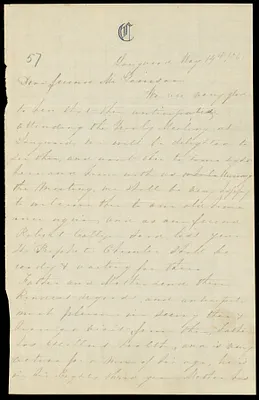Letter from Lydia Elizabeth Cox, Longwood, [Pa.], to William Lloyd Garrison, May 14th, 1868