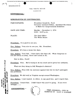 December 2, 1974 - Ford, Linwood Holton