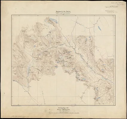 Topographical map of the Rocky Mountains